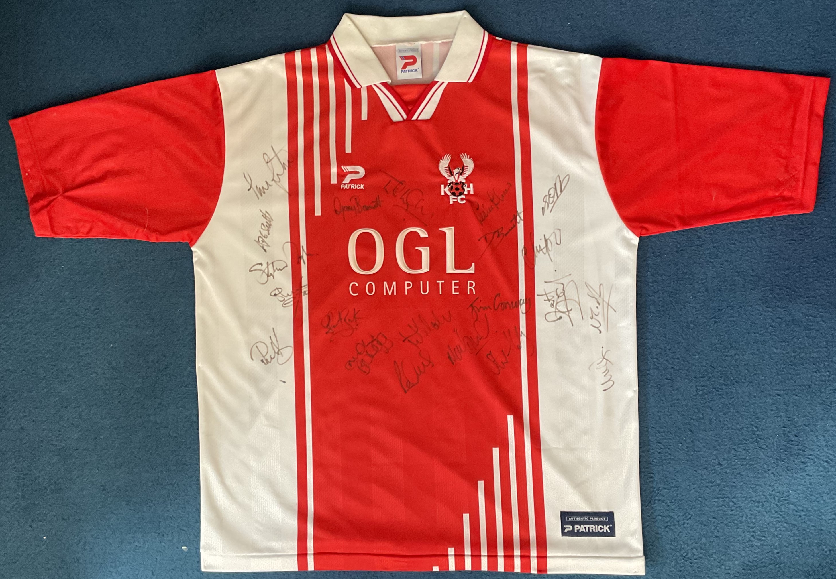 Football Kidderminster Harriers FC 20 Signed 1999-2000 Replica Home Jersey . Good condition. All