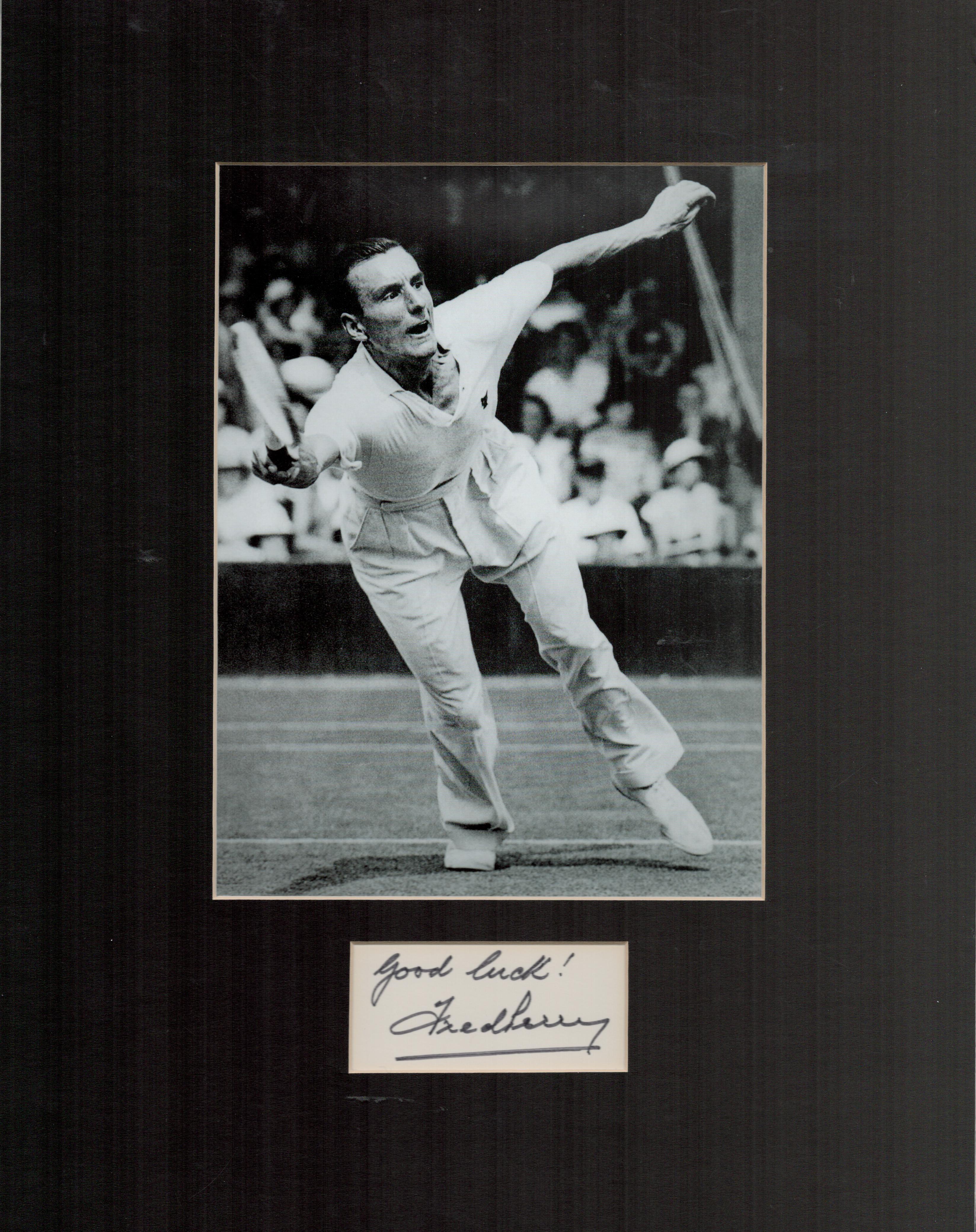 Fred Perry 14x11 overall size mounted signature piece. Perry (18 May 1909 - 2 February 1995) was a