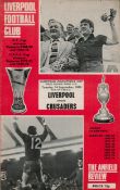 Football Liverpool V Crusaders European Champions Cup Vintage Matchday programme14/9/1976. Good