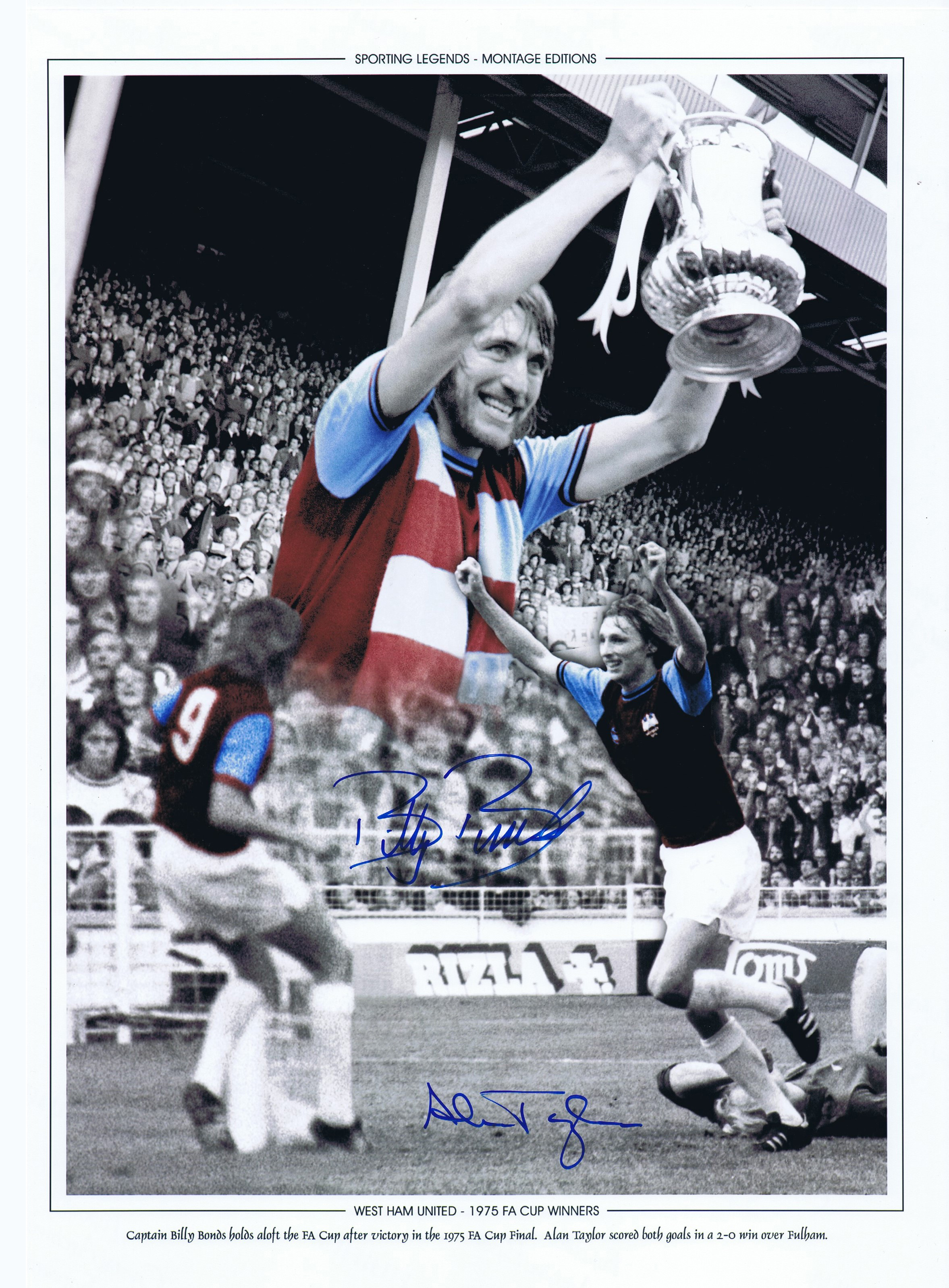 Autographed West Ham United 16 X 12 Montage-Edition, A Superbly Produced Montage Of Images