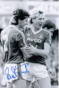 Autographed Ray Stewart 12 X 8 Photo - B/W, Depicting West Ham United's Frank McAvennie