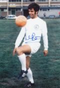 Autographed Mick Bates 12 X 8 Photo - Col, Depicting Leeds United Midfielder Mick Bates