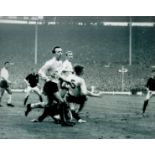 England 1966 Hero Nobby Stiles Signed 10x8 inch Black and White Photo. Good condition. All