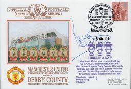 Football Paul Scholes signed Manchester United v Derby County Premiership Champions Again Official