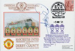 Football Andy Cole signed Manchester United v Derby County Premiership Champions Again Official