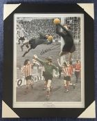 Former Sunderland GK Jimmy Montgomery Signed Colour Montage Photo, Framed to an overall size of 19 x