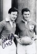 Autographed Jack Kyle 6 X 4 Photo - B/W, Depicting Ireland Captain Jack Kyle And His French