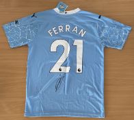 Ferran Torres signed Man City football shirt. UK Size M. Torres García is a Spanish professional