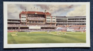 Artist Terry Harrison Signed Colour Print titled The Oval Measuring 18 x 9 inches overall. Signed in