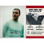 George Cohen signed collection. Signed 10x8 inch Colour Photo, and a 1969 Programme. Good condition.