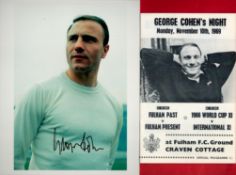George Cohen signed collection. Signed 10x8 inch Colour Photo, and a 1969 Programme. Good condition.