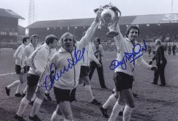 Autographed Derby County 12 X 8 Photo - B/W, Depicting Derby County's Francis Lee And Roy