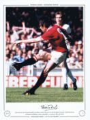 Autographed Stuart Pearson 16 X 12 Limited-Edition, Col, Depicting Manchester United's Stuart