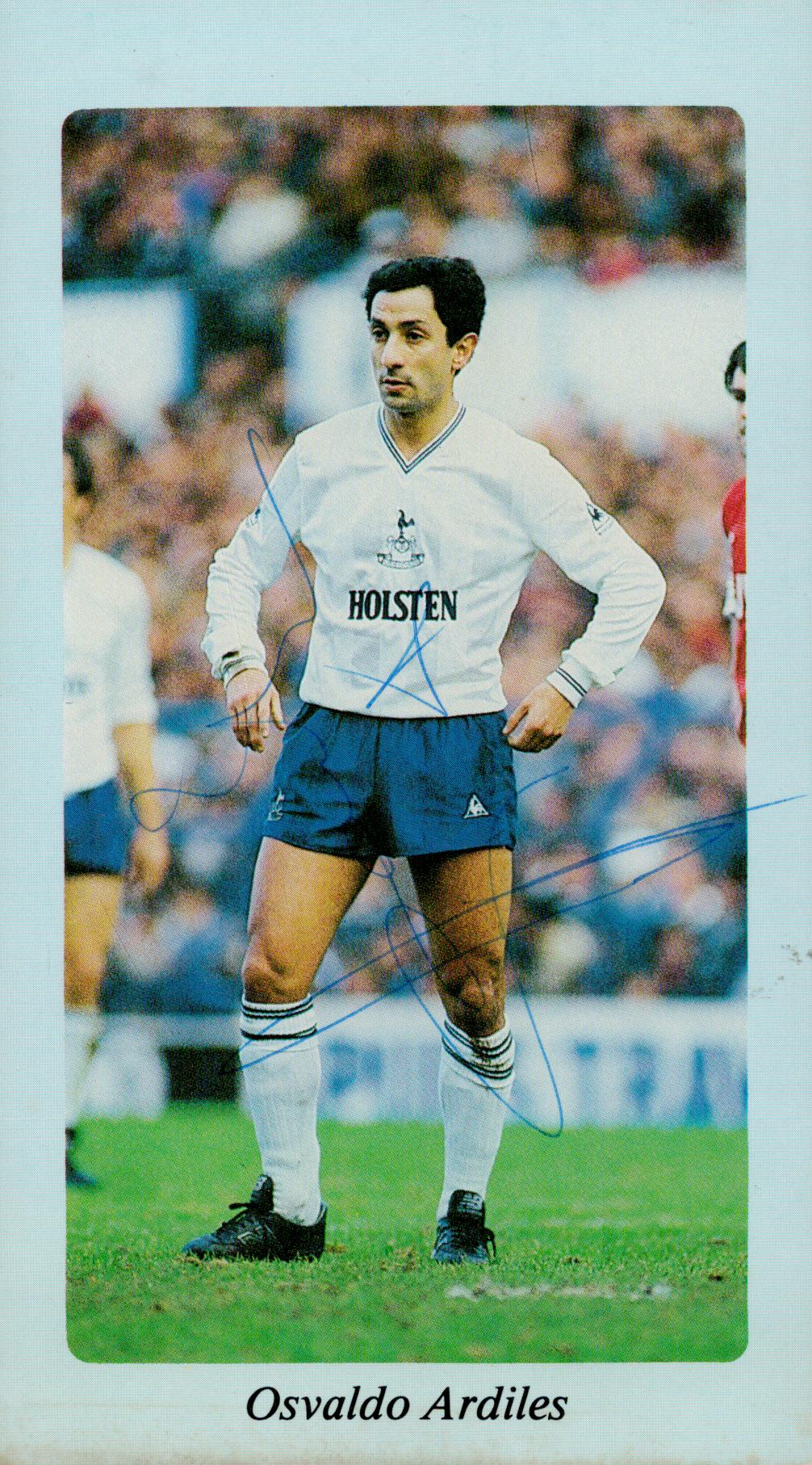 Ossie Ardiles signed Tottenham Hotspur 6x4 colour photo card. Good condition. All autographs come