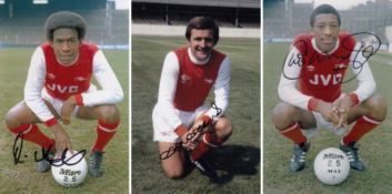 Autographed Arsenal Lot Of 6 X 4 Photos - Col, Depicting 3 Former Players Chris Whyte, John