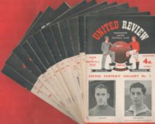 Superb Collection of 12 Vintage 1955-56 Season Man Utd Matchday Programmes. Good condition. All