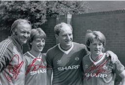 Autographed Man United 12 X 8 Photo - B/W, Depicting Man United Manager Ron Atkinson Posing For