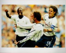 Jamie Redknapp and Muricio Tarrico Signed 10x8 inch Spurs FC Photo. Good condition. All autographs
