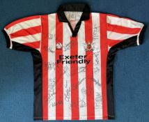 Football Exeter City FC 20 Signed 1999-2000 Replica Home Jersey. Good condition. All autographs come
