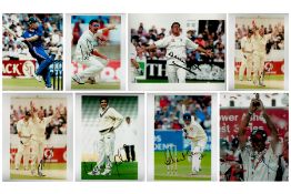 Cricket collection 7 signed 10x8 colour photos includes great names such as Michael Vaughan,