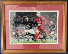 Football Former Liverpool Striker Fernando Morientes Signed 12x8 inch Colour Photo, In Wood Frame