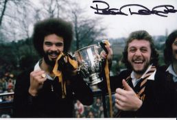 Autographed Peter Daniel 6 X 4 Photo - Col, Depicting Wolves George Berry And Peter Daniel Holding