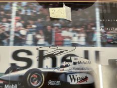 F1 David Coulthard Signed 19x 12 Personalised Colour Poster Showing Coulthard in Italy on 7/9/