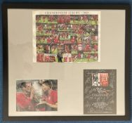 Football, Superb Liverpool Multi Signed 2005 Euro Champions Presentation Display in Frame. Signed by