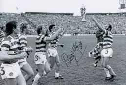 Autographed Danny Mcgrain 12 X 8 Photo - B/W, Depicting Celtic Captain Danny Mcgrain Throwing The