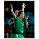 Former Republic of Ireland Star Damien Duff Signed 10x8 inch Colour Photo. Good condition. All