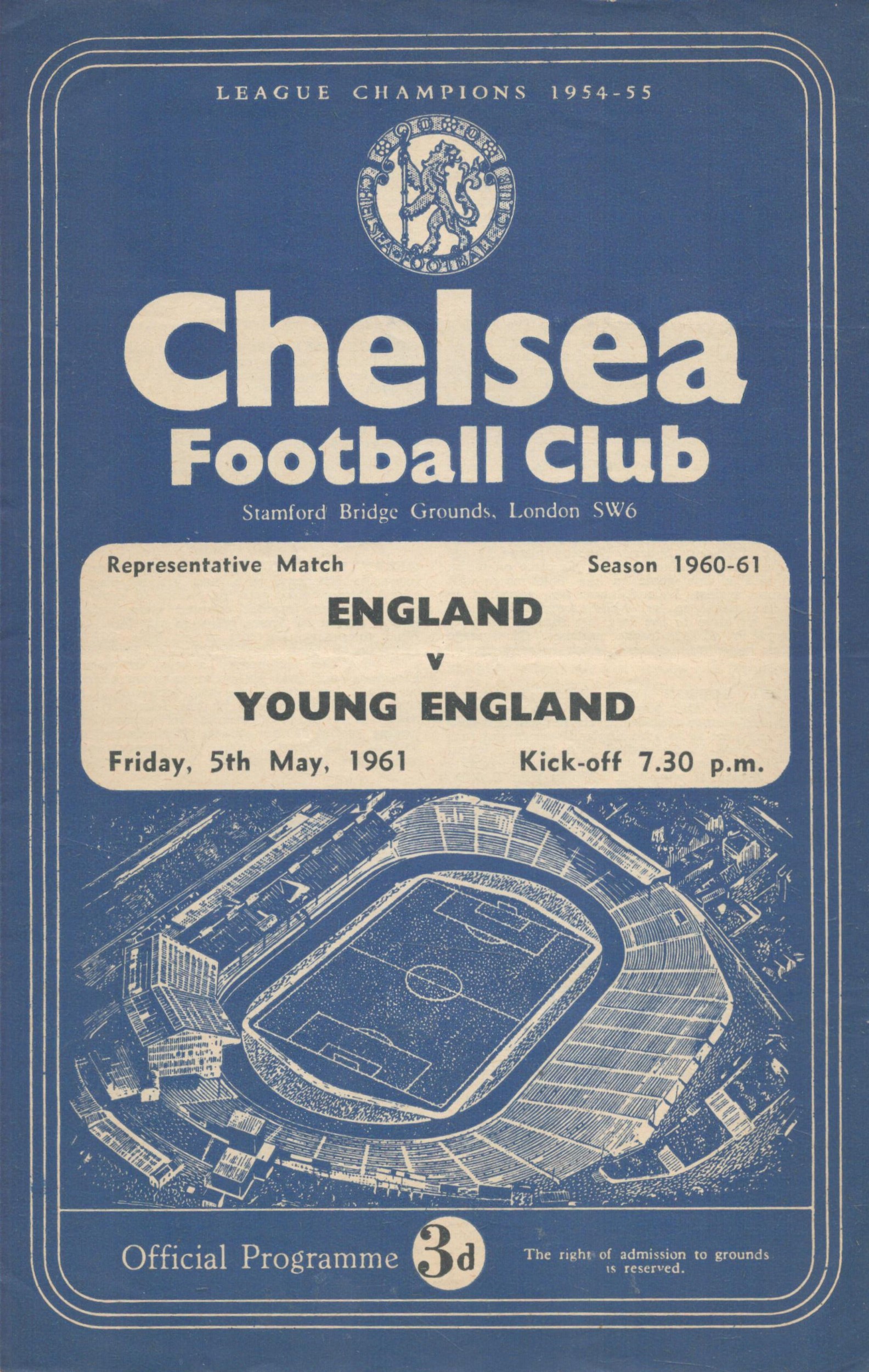 Vintage Matchday Programme For England Vs Young England 5/5/1961. Good condition. All autographs