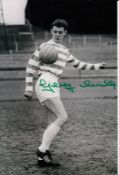 Autographed George Connelly 6 X 4 Photo - B/W, Depicting Celtic Midfielder George Connelly