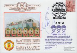 Football Wes Brown signed Manchester United v Derby County Premiership Champions Again Official
