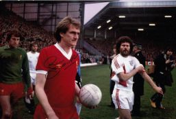 Autographed Phil Thompson 12 X 8 Photo - Col, Depicting Liverpool Captain Phil Thompson And His