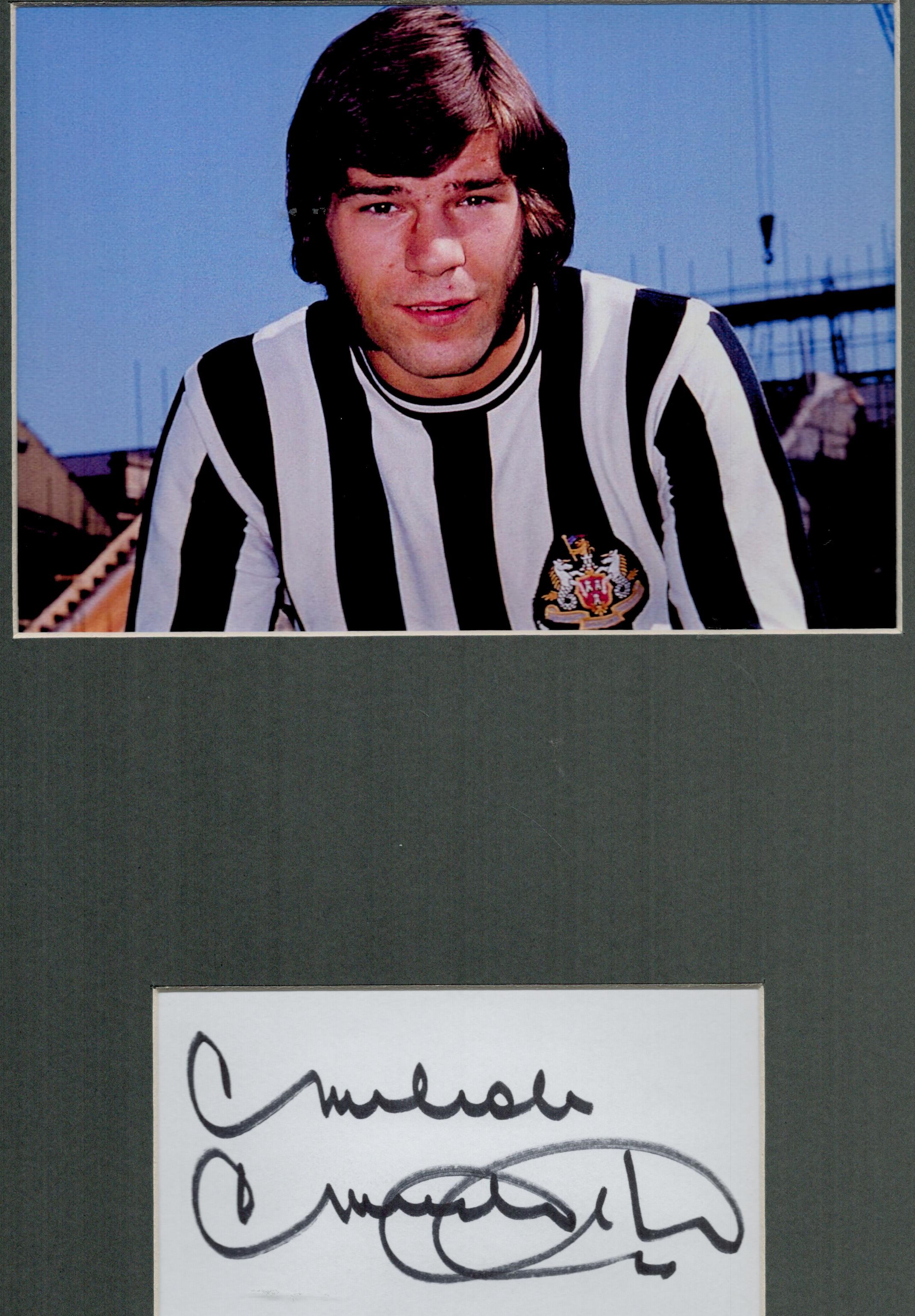 Football Malcom Macdonald 16x12 overall mounted signature piece includes signed album page and