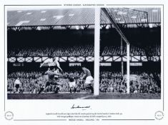 Autographed Harold Hassall 16 X 12 Limited-Edition, B/W, Depicting England Centre-Forward Harold