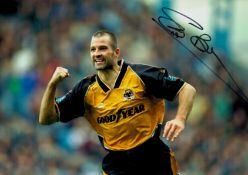 Former Wolverhampton Wanderers Star Steve Bull Signed 12 x 8 inch Colour Photo. Good condition.