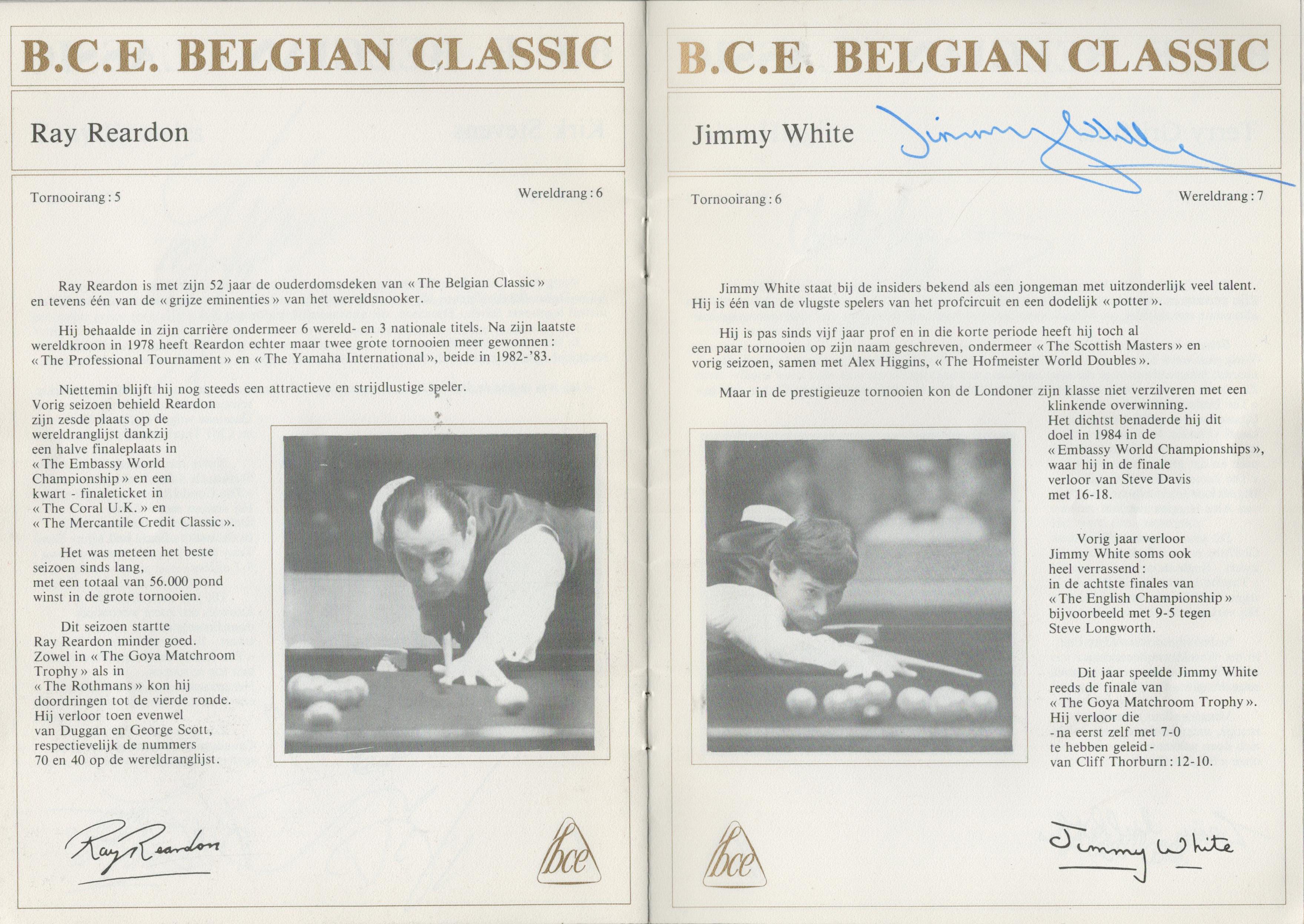 Snooker multi signed Belgian Classic 1986 vintage programme fantastic item includes legends such - Image 2 of 3