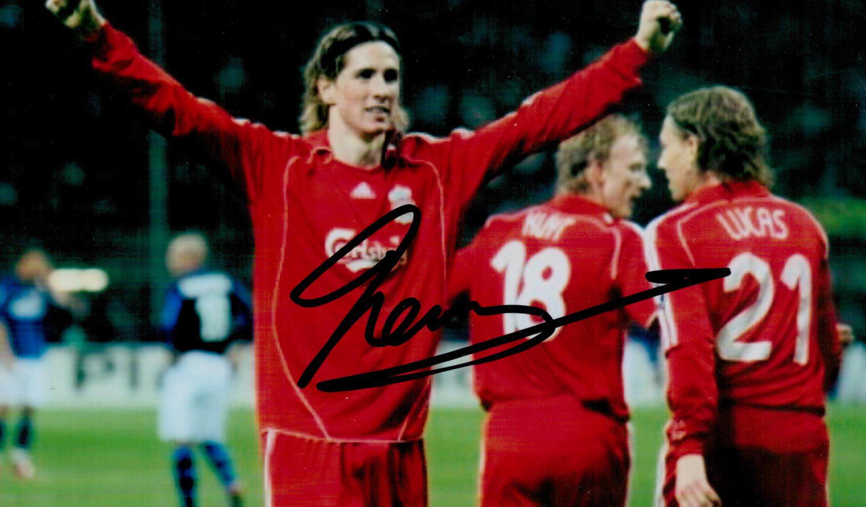 Football Fernando Torres signed Liverpool 6x4 colour photo. Good condition. All autographs come with