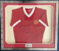 Football Liverpool Vintage Retro Replica Shirt Multi Signed by 5 Anfield Legends Including Phil