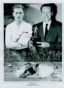 Football Sir Tom Finney signed Preston North End PFA Player of the Year 1954 and 1957 black and