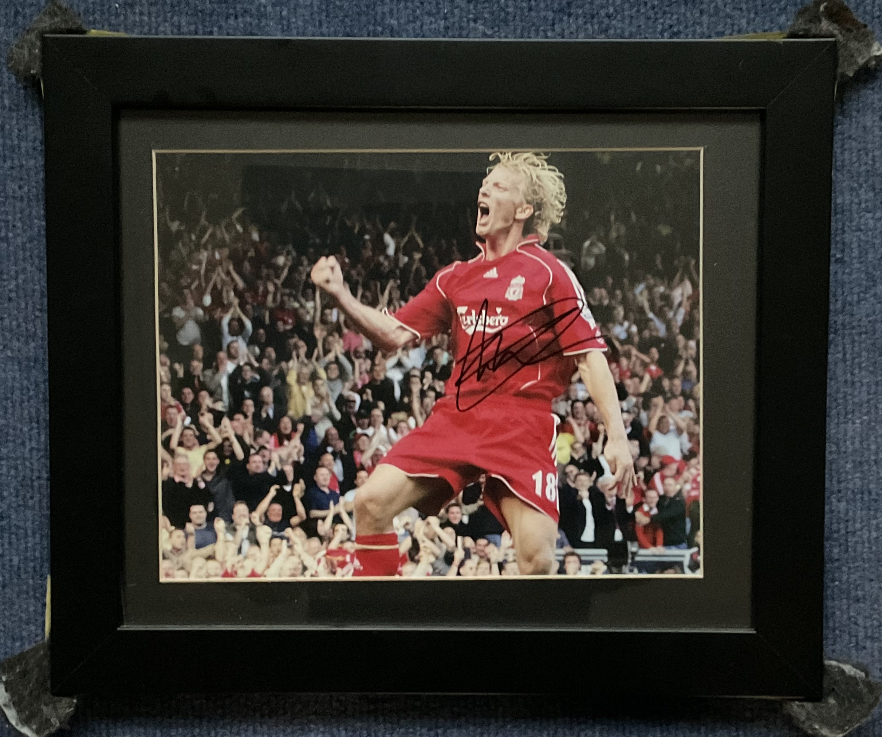 Former Liverpool Star Dirk Kuyt Signed Liverpool FC Photo, Housed in Frame Measuring 14 x 12