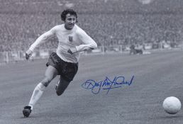 Autographed Roy Mcfarland 12 X 8 Photo - B/W, Depicting England Centre-Half Roy Mcfarland In Full