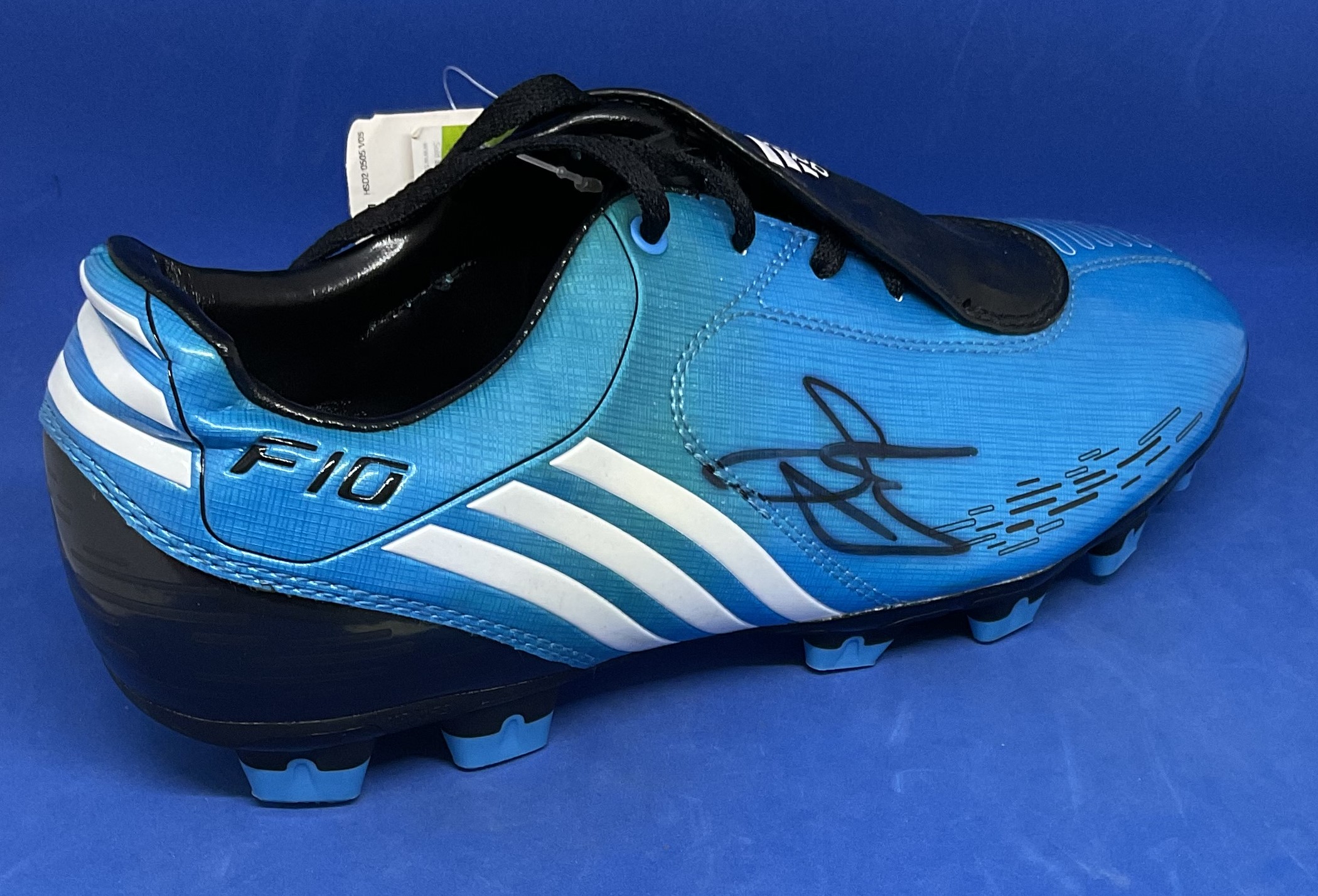 Football Joe Cole signed Adidas blue football boot. Good condition. All autographs come with a