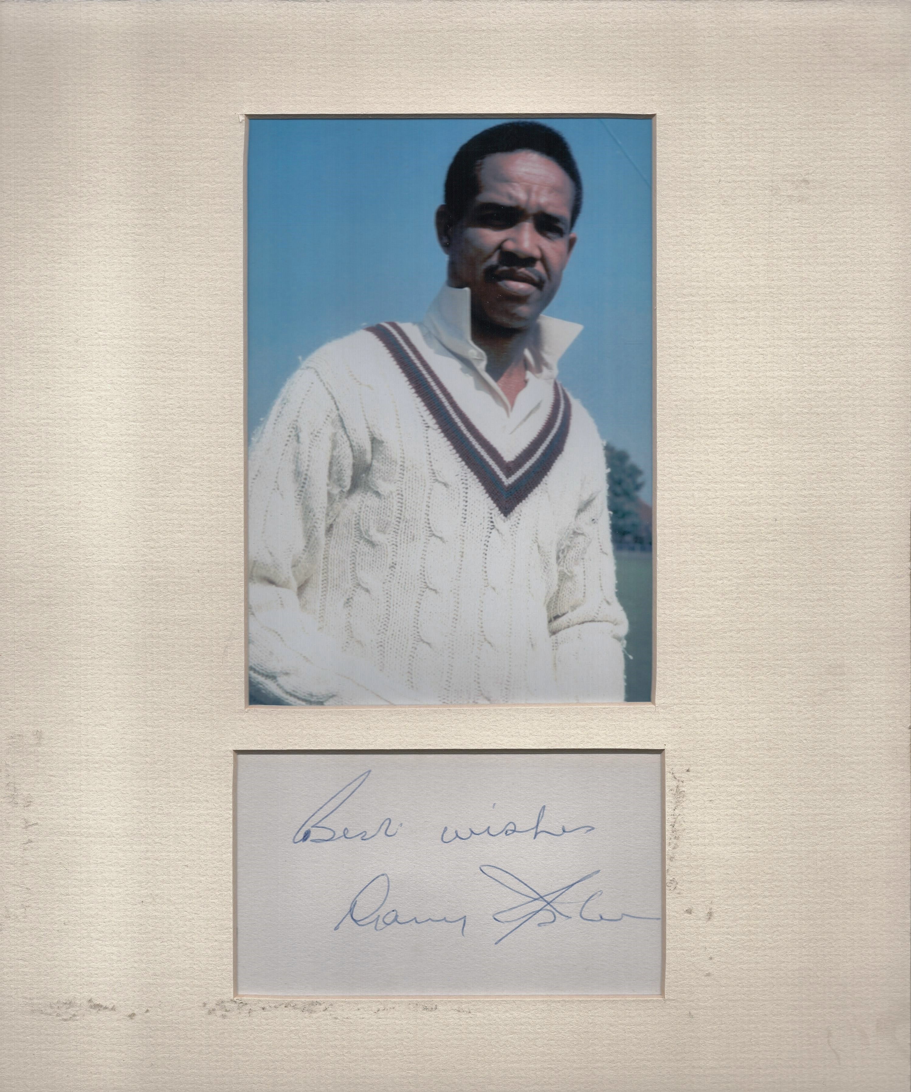 Gary Sobers 10x12 overall size mounted signature piece. Good condition. All autographs come with a