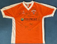 Football Blackpool FC 15 signed 1999-2000 Replica Home Jersey . Good condition. All autographs