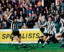 Football. Malcolm McDonald Signed 10x8 inch Colour Newcastle Utd FC Photo. Signed in black ink. Good