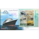 Commodore Warwick signed Cunard FDC. Posted onboard Queen Mary 2. #C. All autographs come with a