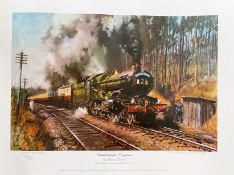 Terence Cuneo CVO OBE RGI FGRA 18X13. 5 Colour print Titled Cathedrals Express Limited Edition.