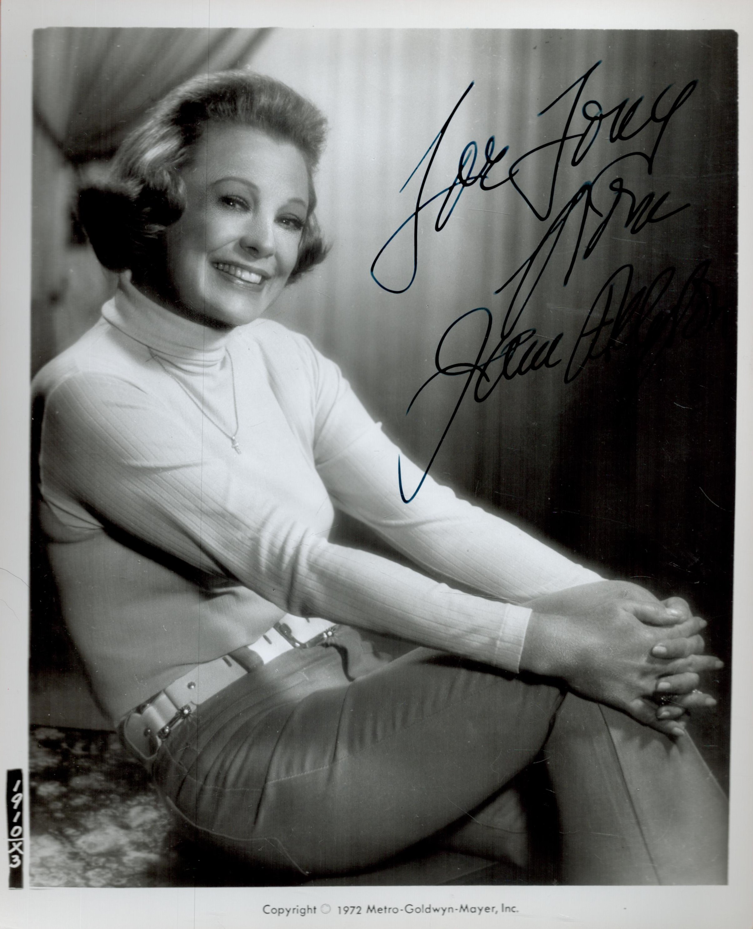 June Allyson signed 10x8 black and white vintage photo. All autographs come with a Certificate of